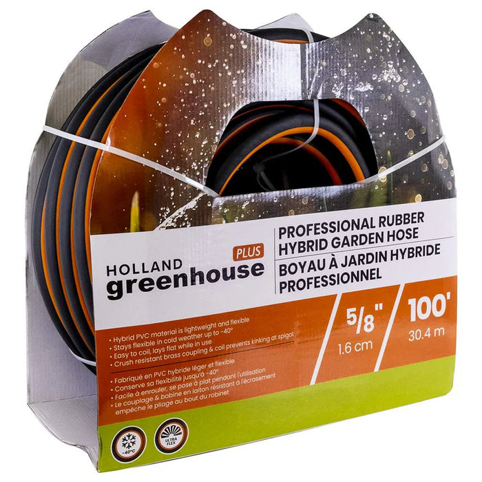 Holland Greenhouse 5/8" x 100' Professional Rubber Hybrid Garden Hose