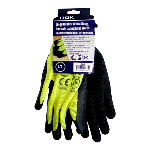 ROK Lined Rubber Work Gloves