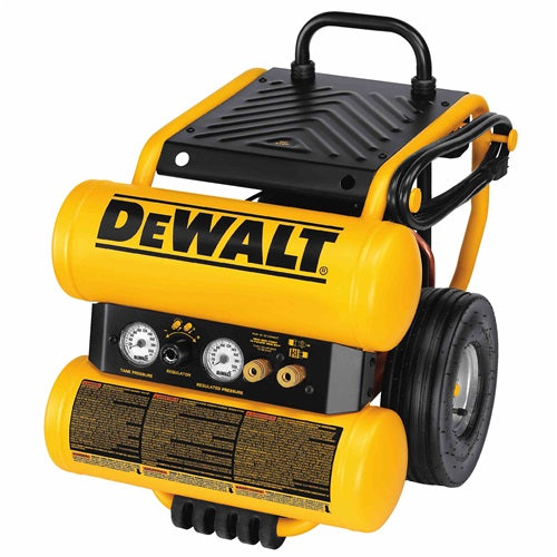 DeWalt 1.1HP Continuous 4 Gallon Electric Wheeled Dolly-Style Air Compressor w/ Panel